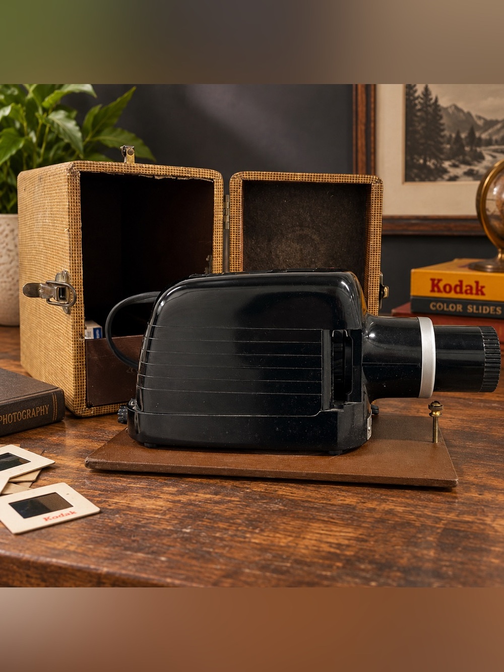 Vintage 1940s Kodak Kodaslide Model 1A Slide Projector Case Art Deco Display